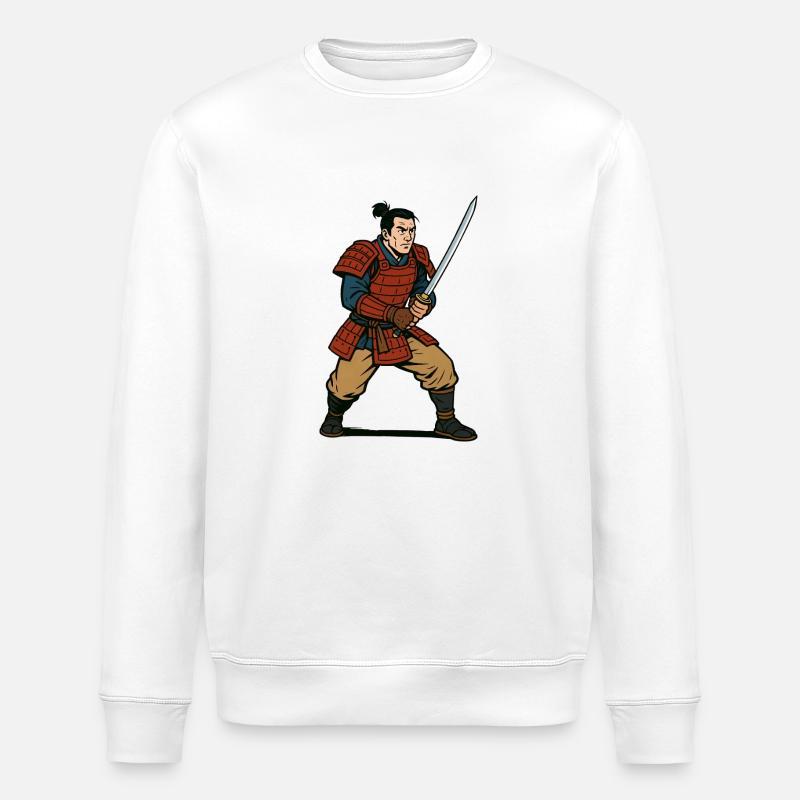 Japan Warrior Samurai - Stanley/Stella ROLLER Unisex Organic Sweatshirt - white
