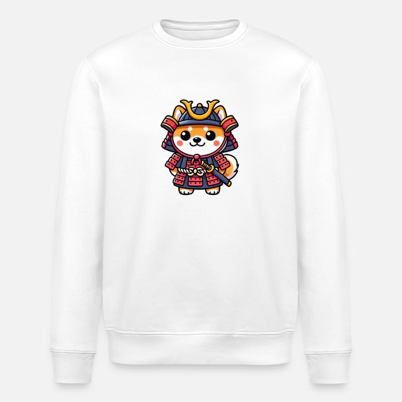 Shiba Inu Samouraï - Sweat bio ROLLER Stanley/Stella Unisexe - blanc