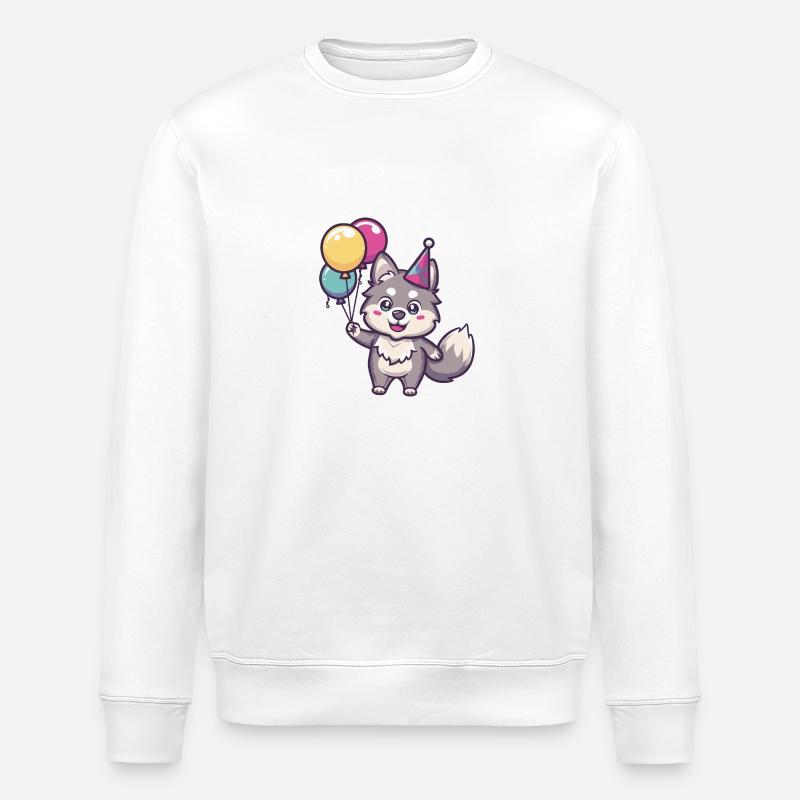Loup Anniversaire Bébé - Sweat bio ROLLER Stanley/Stella Unisexe - blanc