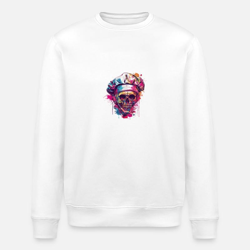 Chefkoch Totenkopf - Stanley/Stella Unisex Bio-Sweatshirt ROLLER - Weiß