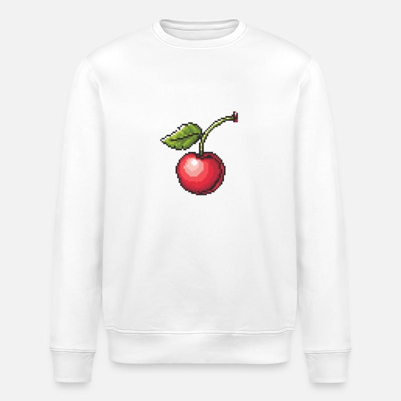 Cherry Pixel Gamer - Stanley/Stella ROLLER Unisex Organic Sweatshirt - white