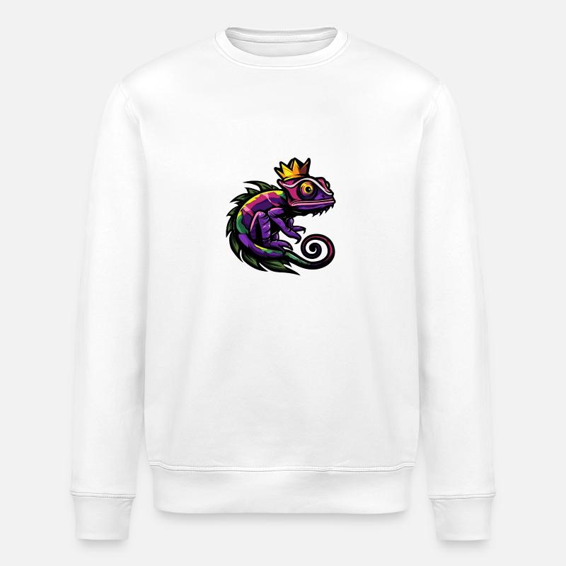 Couronne de bande dessinée caméléon - Sweat bio ROLLER Stanley/Stella Unisexe - blanc
