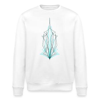 Aqua Pin Streifen - Stanley/Stella Unisex Bio-Sweatshirt ROLLER - Weiß - Vorne - Nik (191cm)