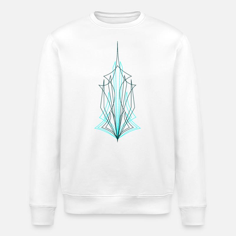 Aqua Pin Stripe - Stanley/Stella ROLLER Unisex Organic Sweatshirt - white