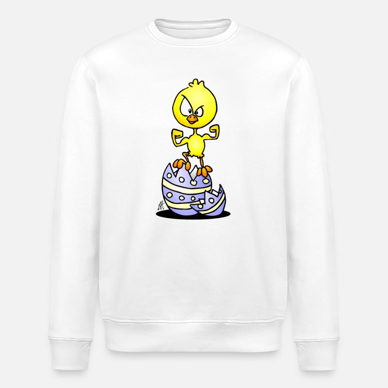 Poussin de Pâques - Sweat bio ROLLER Stanley/Stella Unisexe - blanc