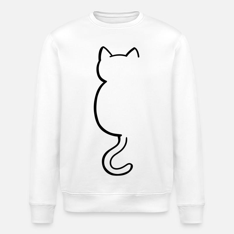 Cat silouette - Stanley/Stella ROLLER Unisex Organic Sweatshirt - white