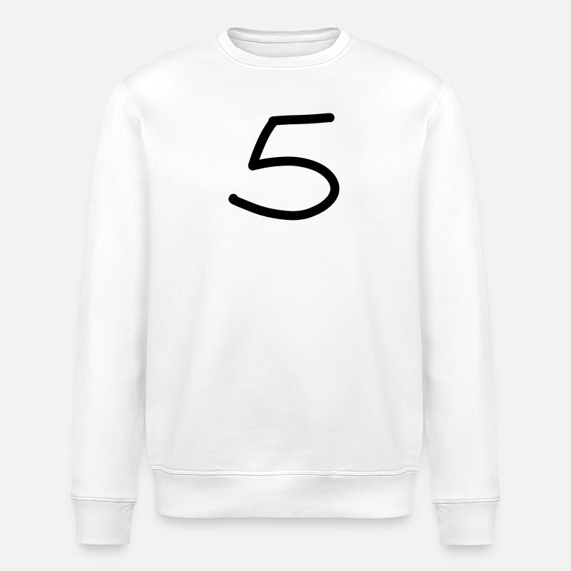 5 cinq chiffres anniversaire noir - Sweat bio ROLLER Stanley/Stella Unisexe - blanc