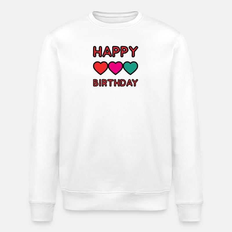 HAPPY BIRTHDAY. JOYEUX ANNIVERSAIRE. ANNIVERSAIRE. - Sweat bio ROLLER Stanley/Stella Unisexe - blanc