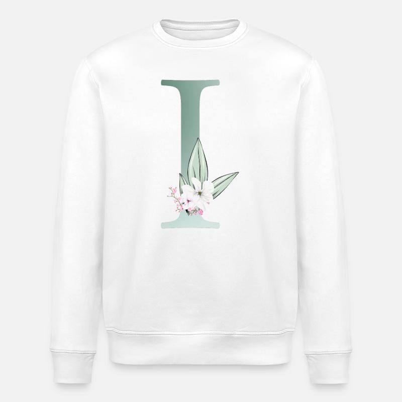 I Monogramm, Floral, personalisierbar - Stanley/Stella Unisex Bio-Sweatshirt ROLLER - Weiß