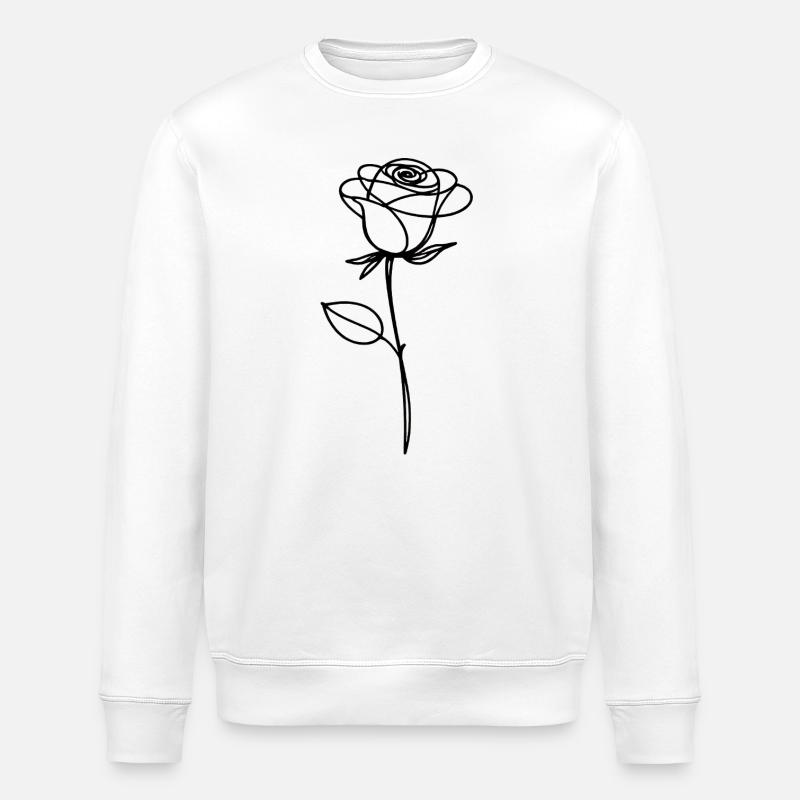 Rose à une ligne - Sweat bio ROLLER Stanley/Stella Unisexe - blanc