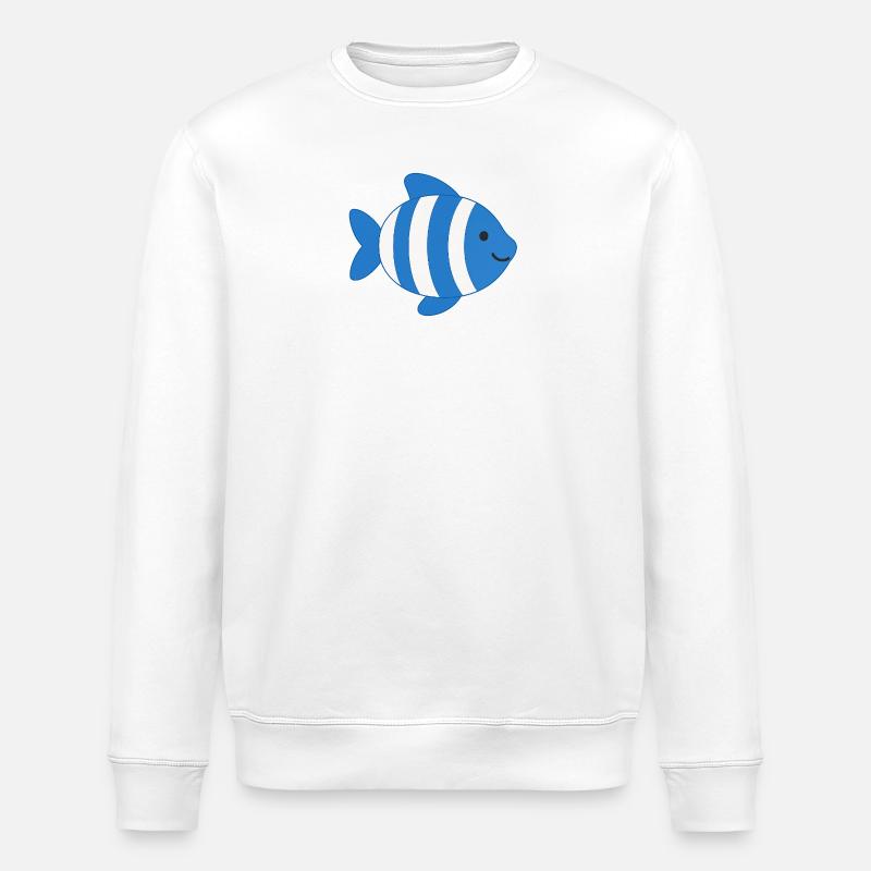Poisson rayé - Sweat bio ROLLER Stanley/Stella Unisexe - blanc
