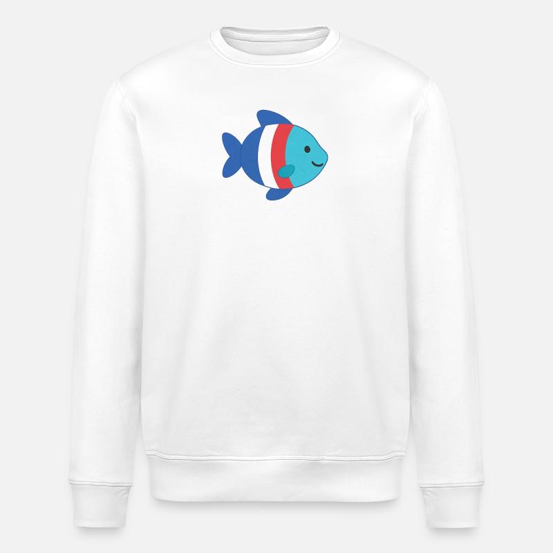 Poisson rayé - Sweat bio ROLLER Stanley/Stella Unisexe - blanc