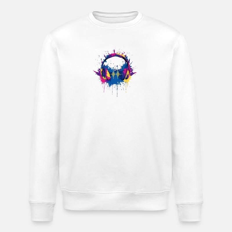 Vibrant_Music_Headphones_Equalizer_Splash - Stanley/Stella Unisex Bio-Sweatshirt ROLLER - Weiß