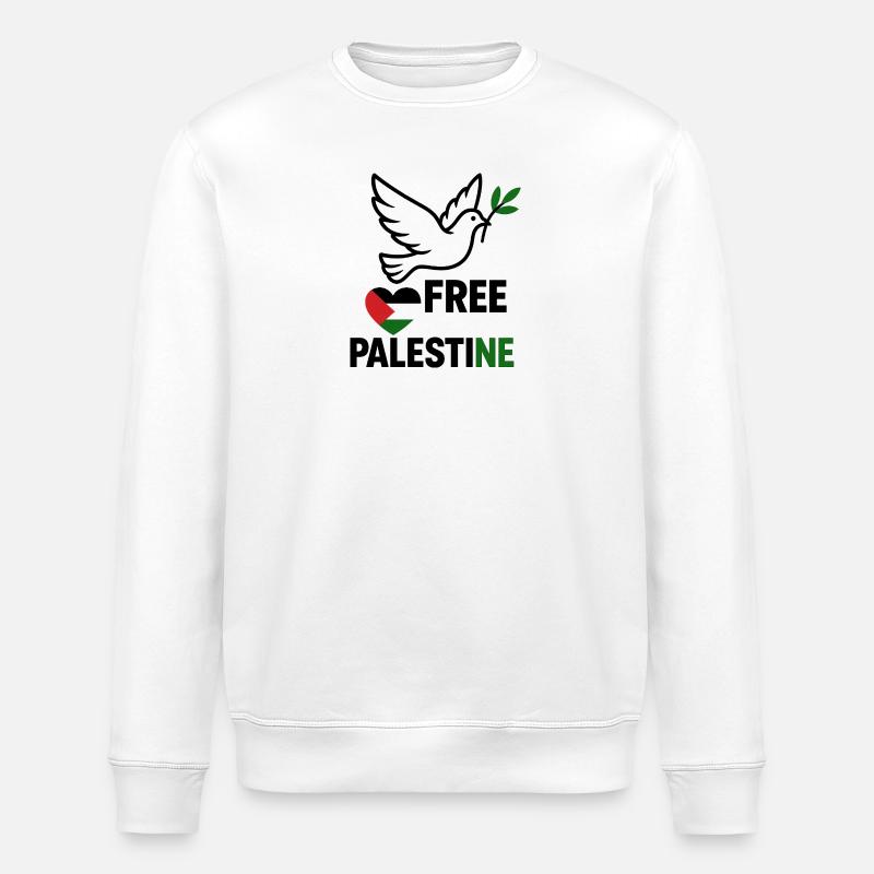 Free Palestine Dove - Stanley/Stella Unisex Bio-Sweatshirt ROLLER - Weiß