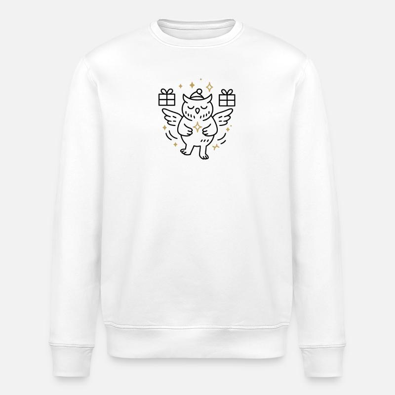 Magische Eulenfreude mit Sternen - Stanley/Stella Unisex Bio-Sweatshirt ROLLER - Weiß