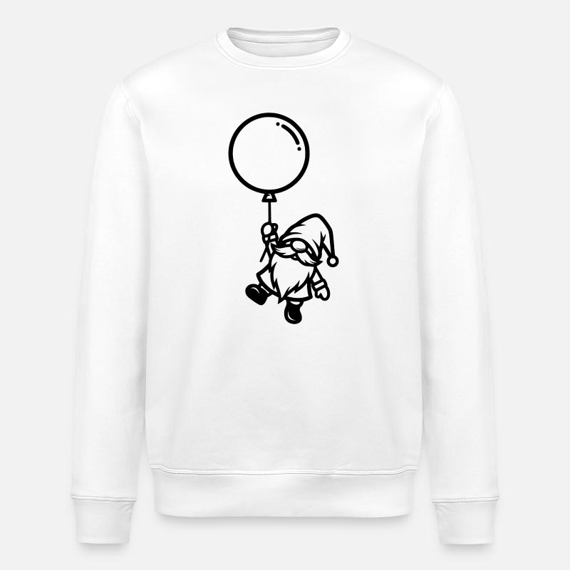 Gnome avec silhouette de ballon - Sweat bio ROLLER Stanley/Stella Unisexe - blanc