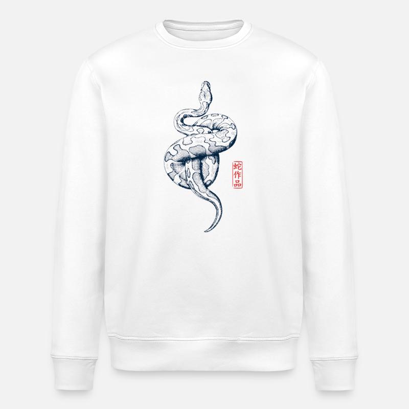 Python avec tampon kanji - Sweat bio ROLLER Stanley/Stella Unisexe - blanc