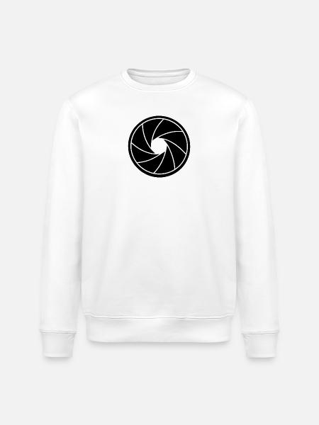 Aperture Spiral Black & White - Stanley/Stella ROLLER Unisex Organic Sweatshirt - white