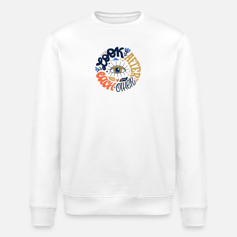 Motif œil - Sweat bio ROLLER Stanley/Stella Unisexe - blanc
