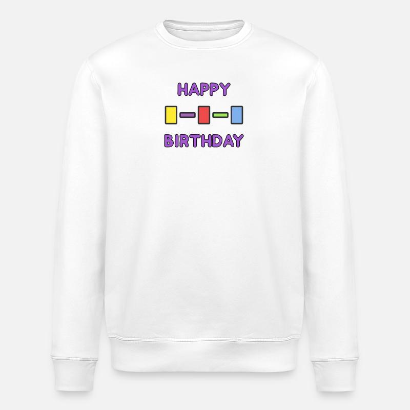 HAPPY BIRTHDAY. JOYEUX ANNIVERSAIRE. ANNIVERSAIRE. - Sweat bio ROLLER Stanley/Stella Unisexe - blanc