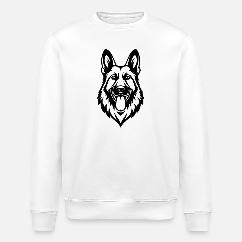 Schäferhund Hund Hundekopf - Stanley/Stella Unisex Bio-Sweatshirt ROLLER - Weiß