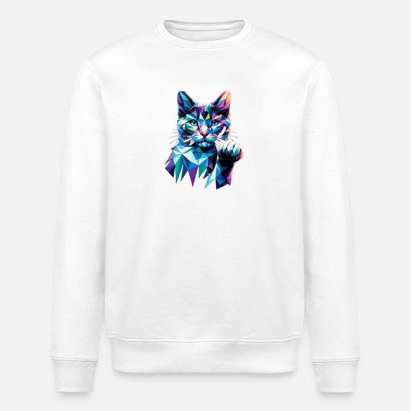 Katze - Stanley/Stella Unisex Bio-Sweatshirt ROLLER - Weiß