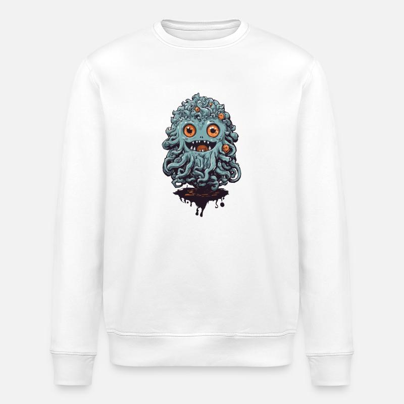 Süßes Tentakel Monster an Halloween - Stanley/Stella Unisex Bio-Sweatshirt ROLLER - Weiß