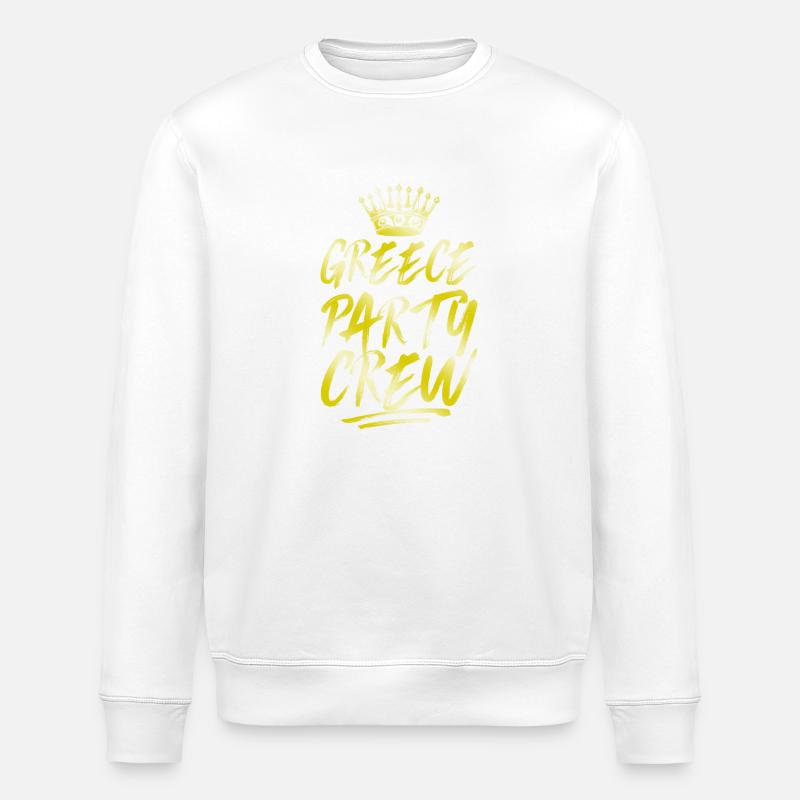 Greece Party Crew Gold - Stanley/Stella ROLLER Unisex Organic Sweatshirt - white
