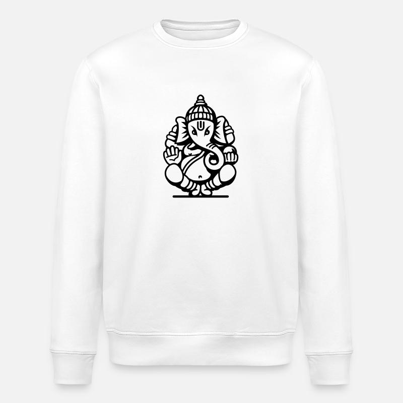 Ganesha Elephant No.04.2_1c - Stanley/Stella ROLLER Unisex Organic Sweatshirt - white