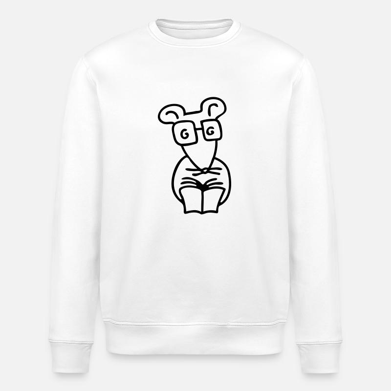 Bookworm - Line - Stanley/Stella ROLLER Unisex Organic Sweatshirt - white