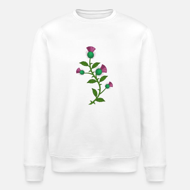 scotland thistle flower - Stanley/Stella Unisex Bio-Sweatshirt ROLLER - Weiß