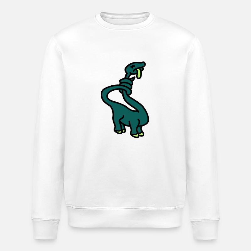 stranglesaurus_dino_3c - Stanley/Stella Unisex Bio-Sweatshirt ROLLER - Weiß