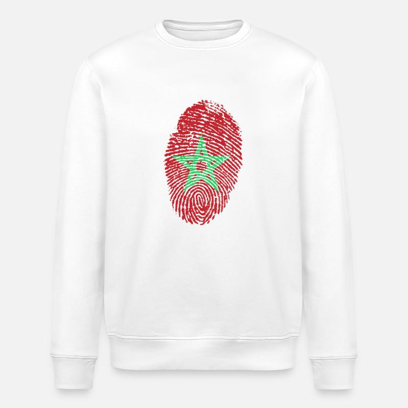 Footprint von Marokko - Stanley/Stella Unisex Bio-Sweatshirt ROLLER - Weiß