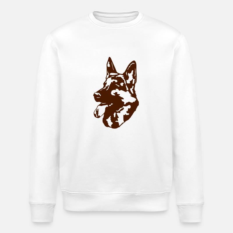 tête de chien Schaefer - Sweat bio ROLLER Stanley/Stella Unisexe - blanc