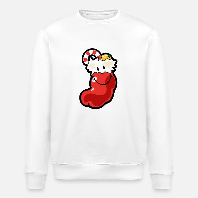 Smiley Christmas Stocking - Stanley/Stella Unisex Bio-Sweatshirt ROLLER - Weiß