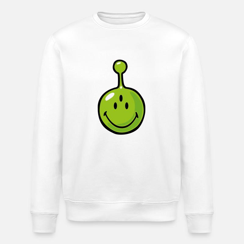 Smiley Alien - Stanley/Stella Unisex Bio-Sweatshirt ROLLER - Weiß