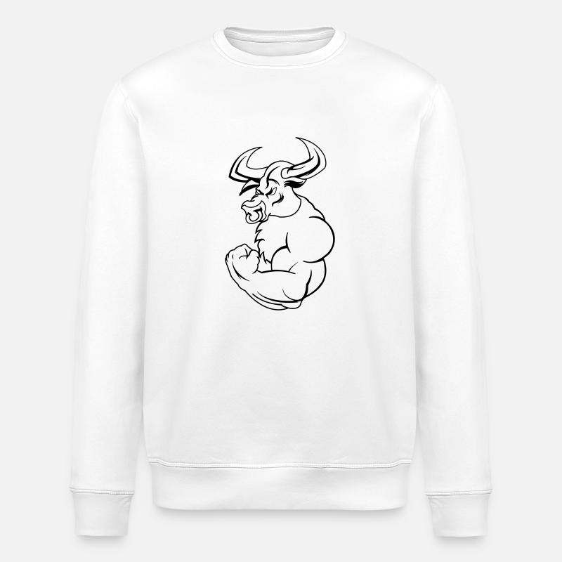strong_taurus_01 - Stanley/Stella ROLLER Unisex Organic Sweatshirt - white