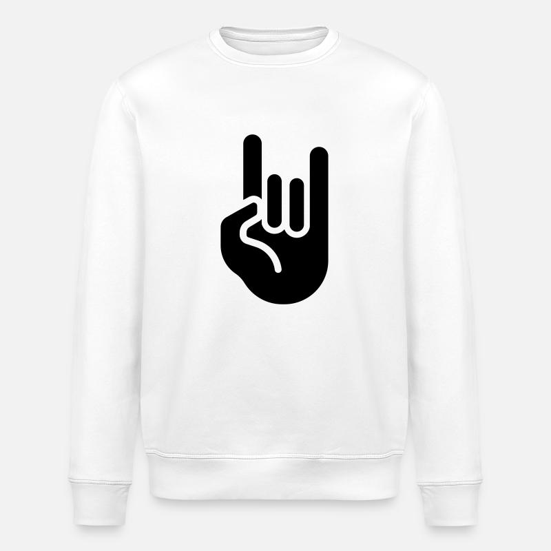 rock hand - Stanley/Stella ROLLER Unisex Organic Sweatshirt - white
