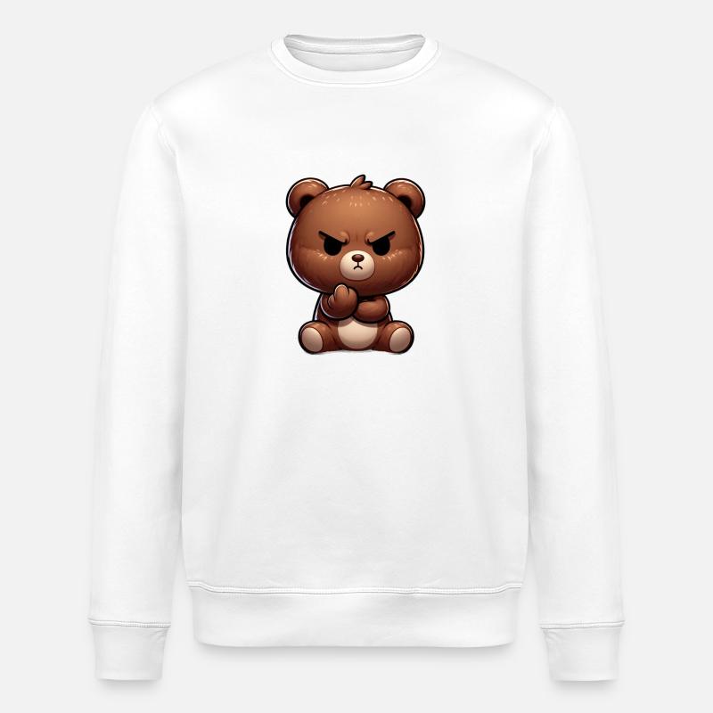 Angry Teddy - Stanley/Stella Unisex Bio-Sweatshirt ROLLER - Weiß