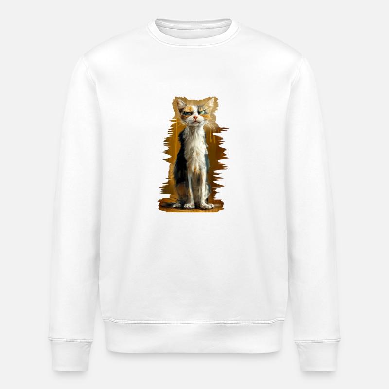 Crumpy Cat - Stanley/Stella Unisex Bio-Sweatshirt ROLLER - Weiß