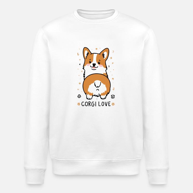 Amour Corgi - Sweat bio ROLLER Stanley/Stella Unisexe - blanc