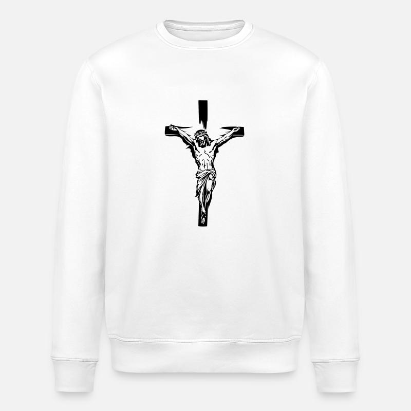 Jesus Christ - Stanley/Stella ROLLER Unisex Organic Sweatshirt - white