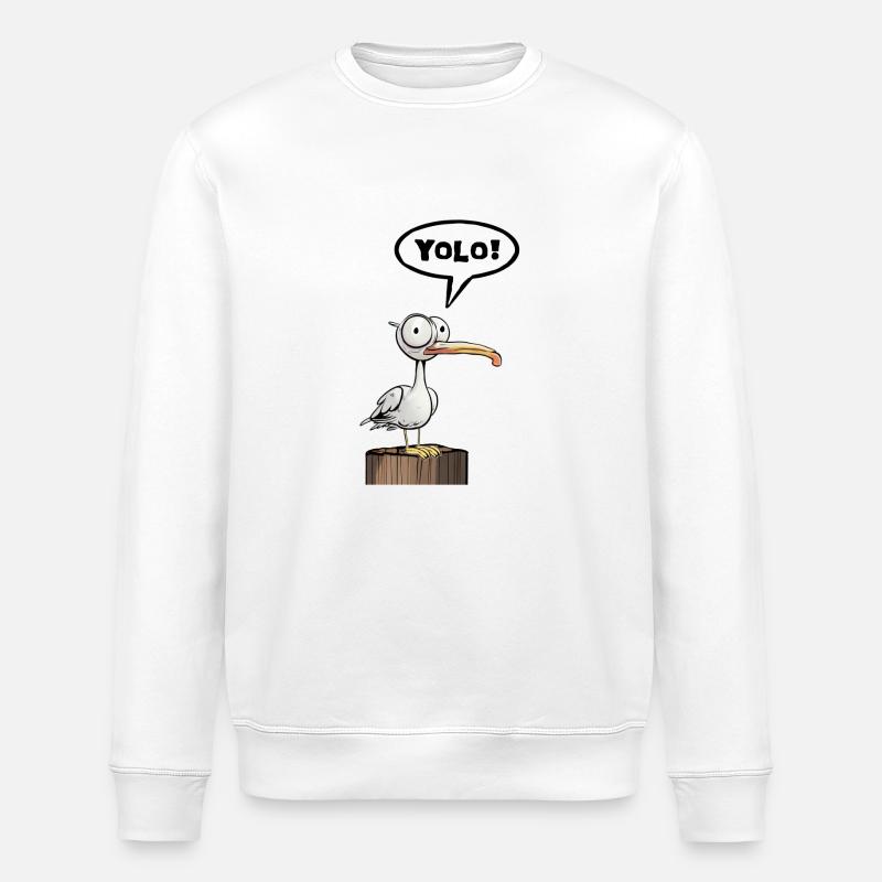 Mouette bulle Yolo - Sweat bio ROLLER Stanley/Stella Unisexe - blanc