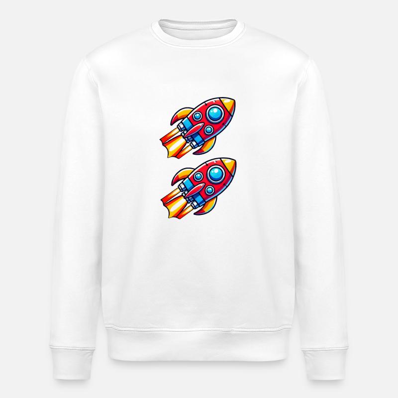 Rocket Comic - Stanley/Stella ROLLER Unisex Organic Sweatshirt - white