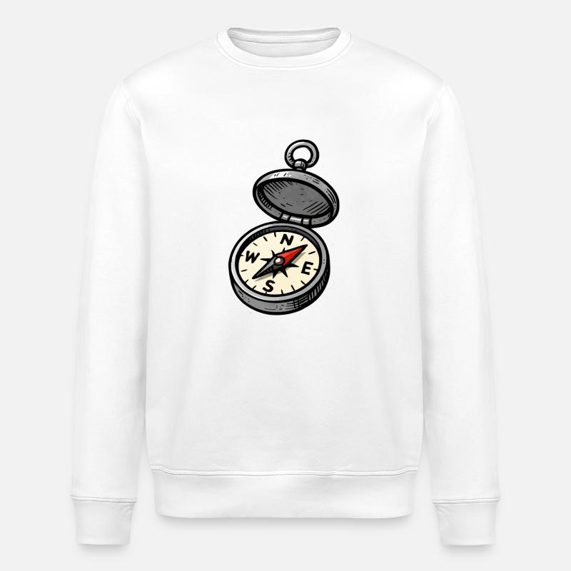 compass - Stanley/Stella ROLLER Unisex Organic Sweatshirt - white