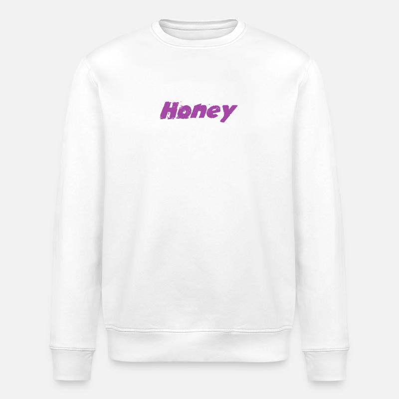 Honey Lebendige Honigbienenschwarm Illustration - Stanley/Stella Unisex Bio-Sweatshirt ROLLER - Weiß