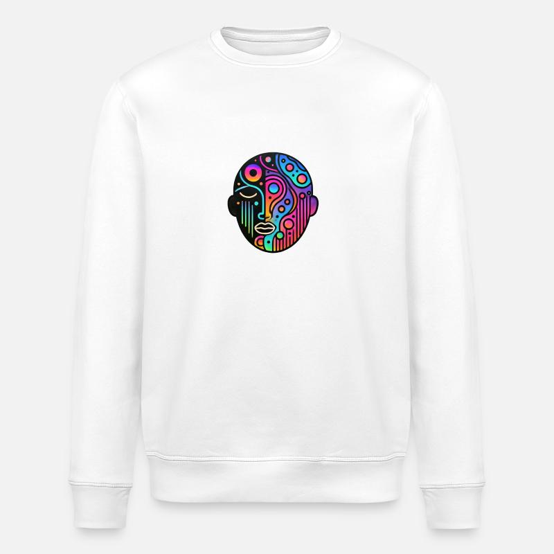 Crazy Face - Universe - Stanley/Stella Unisex Bio-Sweatshirt ROLLER - Weiß
