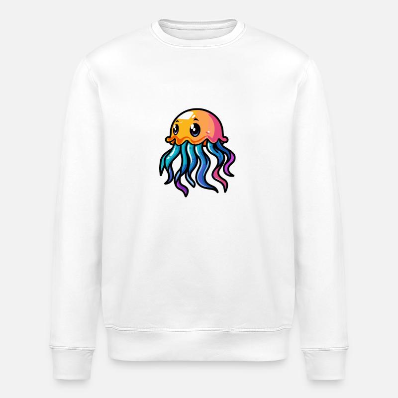 Jellyfish Comic - Stanley/Stella ROLLER Unisex Organic Sweatshirt - white