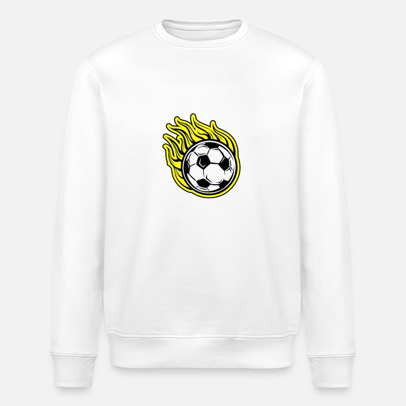 Football Flame Fire - Stanley/Stella ROLLER Unisex Organic Sweatshirt - white