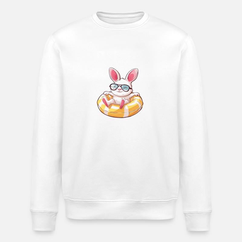 Bunny Summer Comic - Stanley/Stella ROLLER Unisex Organic Sweatshirt - white
